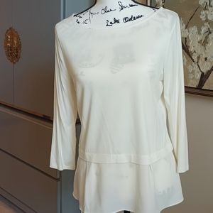 Ann Taylor long sleeve blouse, cream color, size: medium